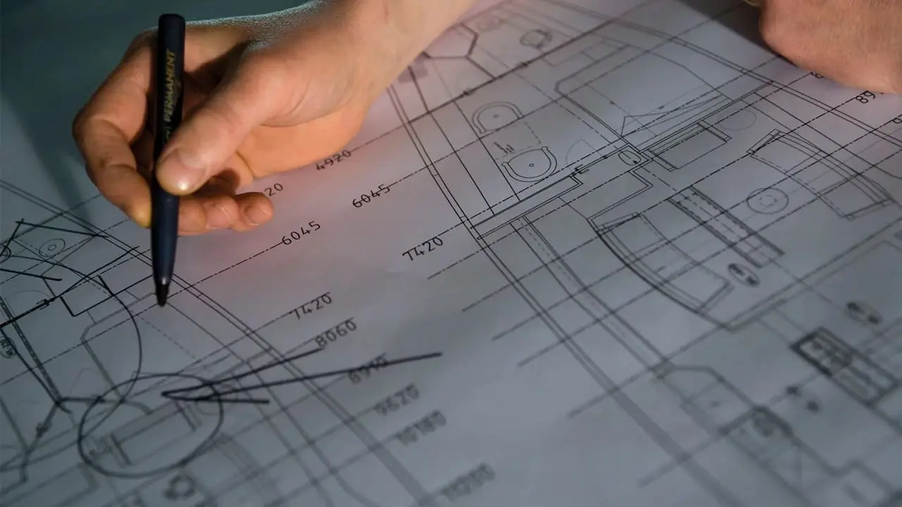 Технический чертеж роскошного парусника план, мастерская, изготовление парусника